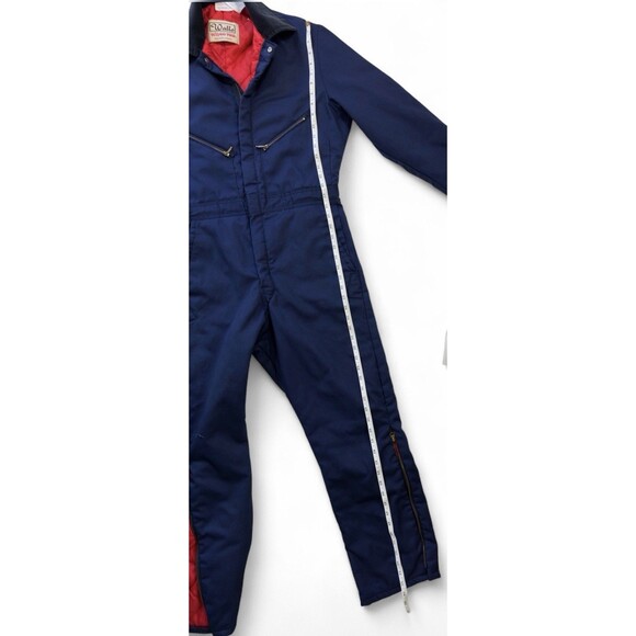 VTG Walls Blizzard -Pruf Insulated Coveralls Mens Small Short USA Navy Workwear - Picture 11 of 11